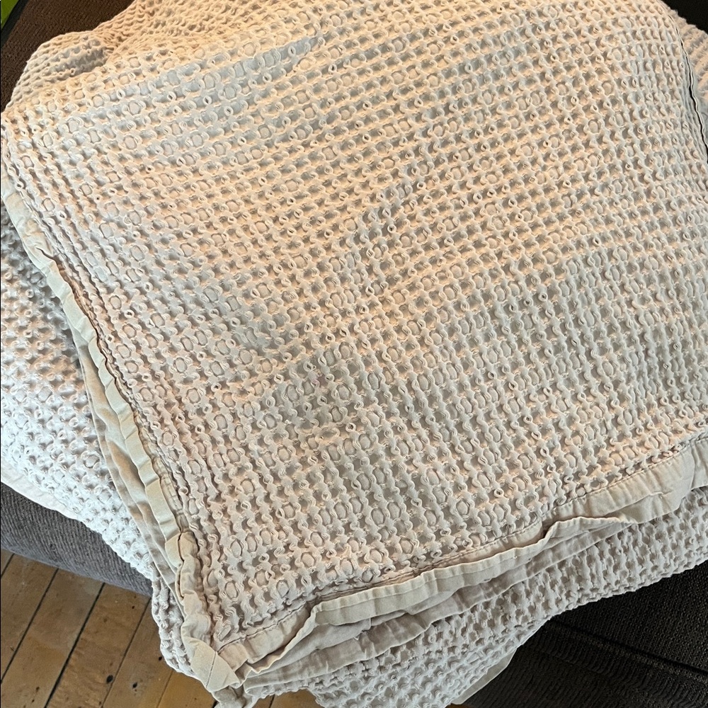 Bedsure cotton beige waffle Textured duvet with shams